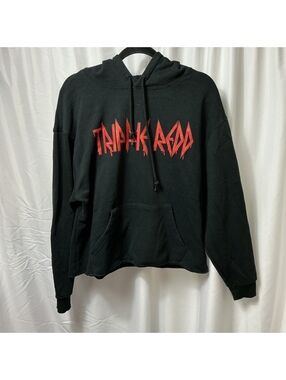 Trippie Redd Hoodie Black Graphic Print Men M Pullover FLAW